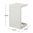 thumbnail image 3 of GZXS C-Shaped Aluminum Side Table, Modern Outdoor Rust-Resistant End Table for Patio, Poolside, or Backyard, Space-Saving Design, White, 3 of 10