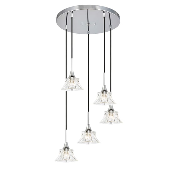 Woodbridge Lighting Christina 5-Light Transitional Metal Steel Pendant in Chrome