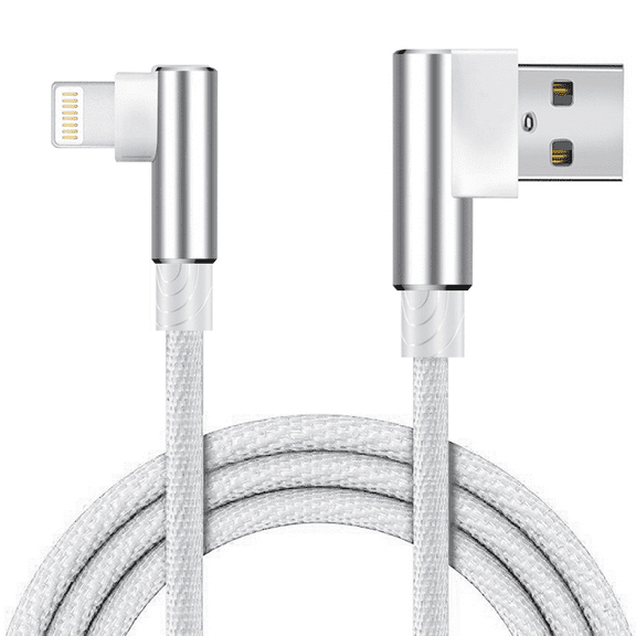 10ft Long MFI Certified Phone Charger Cable - Heavy-Duty Durable Braided Data Sync Lightning to USB Charging Cables Cords for iPhones - Silver