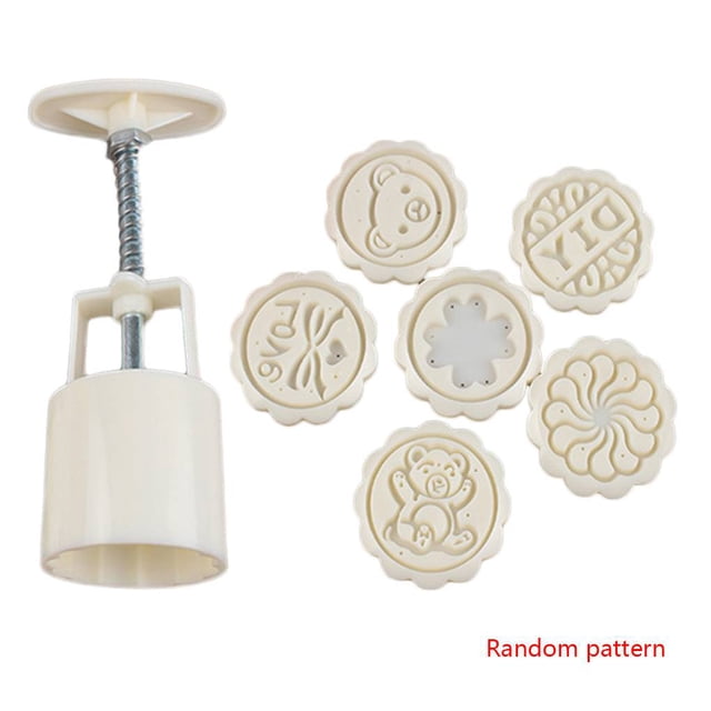 Mid-Autumn Festival Hand Pressure Moon Cake Mold Set Pastry Mould Dessert DIY Round Cookie Mold