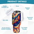 thumbnail image 2 of Yayeee 40oz Double-Wall Insulated Stainless Steel Tumbler with Handle Bottle, Colorful Abstract Eagle, 2 of 8