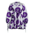 thumbnail image 3 of Bintarealwax African Dress for Women Elegant Crewneck Long Sleeve Ladies Dashiki Printing Dress with Waistband, 3 of 5