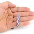 thumbnail image 2 of Árbol de la vida Reiki cristal curativo piedra energética cuarzo transparente colgante collar alambre de plata envuelto piedra preciosa cruda Hexagonal, 2 of 5