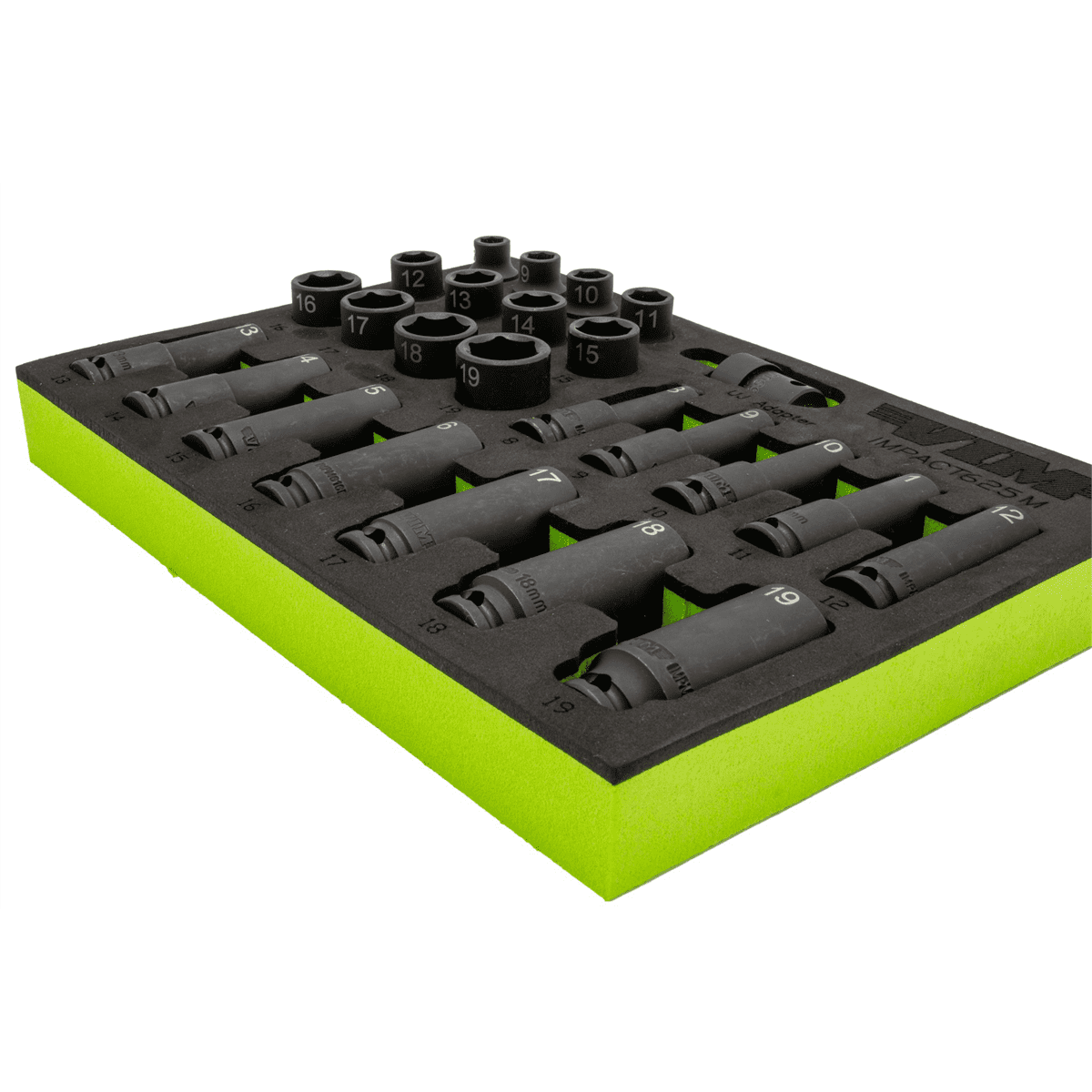 VIM Tools 25 Piece 3/8 Inch Drive Metric Impact Socket Set