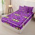 thumbnail image 2 of jejeloiu Vibrant Tribal Zipper Full Size Comforter Sets with Fitted Sheet and 2 Pillowcases For Girls,Bohemian Print Zipper Bedding Set,Purple Multicolor,Black Reversible,4 Pieces, 2 of 7