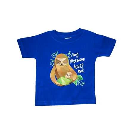 

Inktastic My Meemaw Loves Me Cute Sloth and Baby Gift Baby Boy or Baby Girl T-Shirt