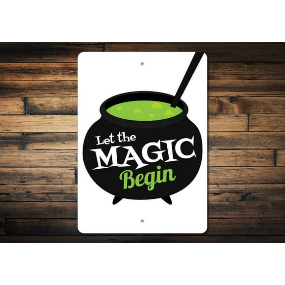 Cauldron Novelty Sign, Metal Wall Decor - 10x14 inches