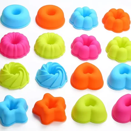 

24pcs Silicone Molds Nonstick Silicone Donut Mold Silicone Baking Cups Silicone Donut Pan Muffin Jello Bagel Pan Oven Microwave Dishwasher Safe 2.95”×1.1”