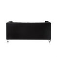 thumbnail image 2 of Loveseat with Velvet Upholstery and Acrylic Legs, Black, 2 of 5