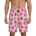 thumbnail image 1 of Balery Haear Strawberry Pantalones cortos de pijama de punto de algodón para hombre con cinturilla y bolsillos-Small, 1 of 6