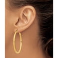 thumbnail image 4 of 14K Yellow Gold Polished 3mm Lightweight Tube Hoop Earrings (45 X 3) Made In Peru t942l, 4 of 6