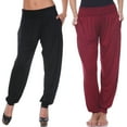 thumbnail image 1 of White Mark Pantalon de Jogging Harem Taille Haute pour Femmes, Lot de 2, 1 of 6