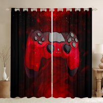 Castle Fairy Children Teens Adults Gradient Video Game Gamepads Blackout Curtains Set of 2 (52x84 Each),Game Controller Window Curtains,Abstract Ombre Boys Game Gamer Curtains and Drapes Home Decor