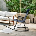 thumbnail image 2 of Costway Chaise Berçante de Camping pour Patio Pliante avec Repose-Pieds, Légère, Extérieur, Bleu Marine, 2 of 8