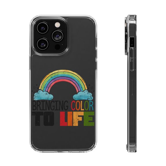 DistinctInk Clear Hybrid Case for Apple iPhone 15 Pro (6.1" Screen) - Bringing Color To Life - Slim Profile Design