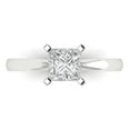 thumbnail image 2 of 1ct princess cut white sapphire 14k white gold Bridal Wedding Engagement Promise Anniversary Ring for Women size 3.5, 2 of 7