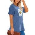 thumbnail image 3 of XCHQRTI Womens Daisy Tshirt Graphic Plus Size Casual Shirt Oversized Short Sleeve Summer Flower Tops, 3 of 8