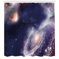 thumbnail image 3 of Ambesonne Universe Shower Curtain, Nebula Planet Cosmic, 69"Wx70"L, Navy Blue White Coral, 3 of 3