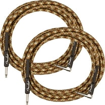 Fender 18.6-Foot Professional Instrument Cable, Straight-Angled, Desert Camo - 2 Pack