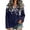 165#Dark Blue, variant on Womens Half Button Henley Tunic Top Long Sleeve Waffle Knit V Neck Relaxed Fit Casual Blouse XL
