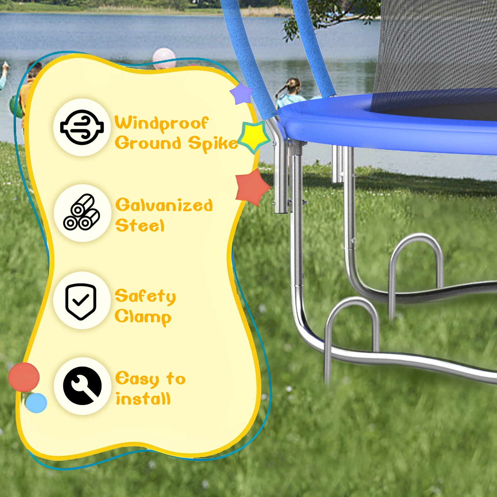 12FT Outdoor Trampoline with Basketball Hoop and Ladder for Kids and Adults，Heavy Duty Recreational Pumpkin Trampoline with Safety Enclosure,Anti-Rust Frame,Backyard Trampoline for Gift,Blue