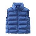 thumbnail image 2 of XUNKUSGA Womens Vest Loose Stand Neck Sleeveless Jackets for Women Casual Comfortable Down Vest Solid Color Warm Windproof Packable Puffer Vest Women S-L Blue, 2 of 3