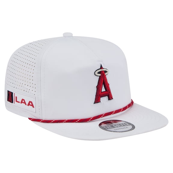 Men's New Era White Los Angeles Angels Perforated Golfer Snapback Hat