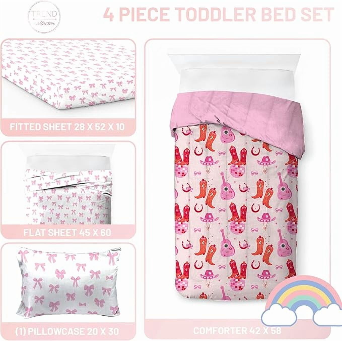 Coquette Cowgirl 4 Piece Crib/Toddler Size Comforter Set - Trendy Girly Bedding