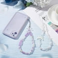 thumbnail image 5 of 1 Box 2Pcs 2 Style Bowknot Pearl Beaded Mobile Phone Straps Acrylic Camellia Anti-lost Beaded Phone Case Lanyard Short Hand Wrist Strap White 2.1~23cm 1pc/style, 5 of 5