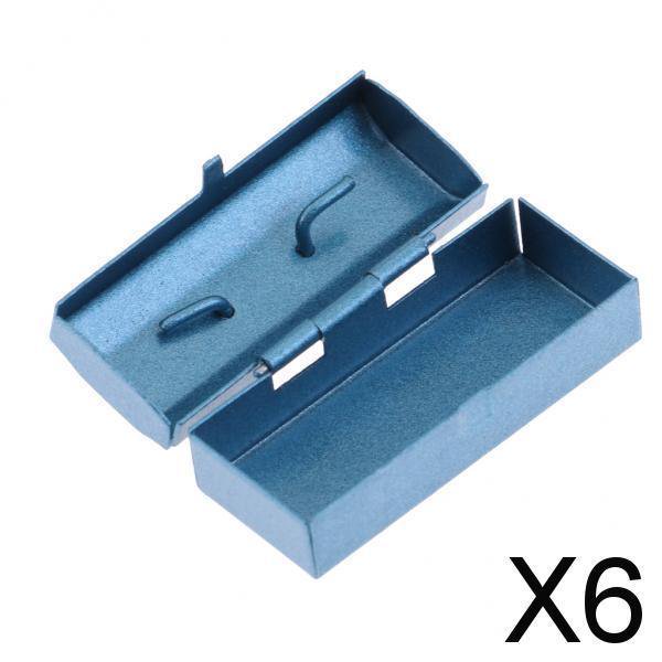 Caja de Herramientas de Metal en Miniatura para Casa de Muñecas, Escala 5x1/12, Decoración Del Hogar, Color Azul 6 piezas