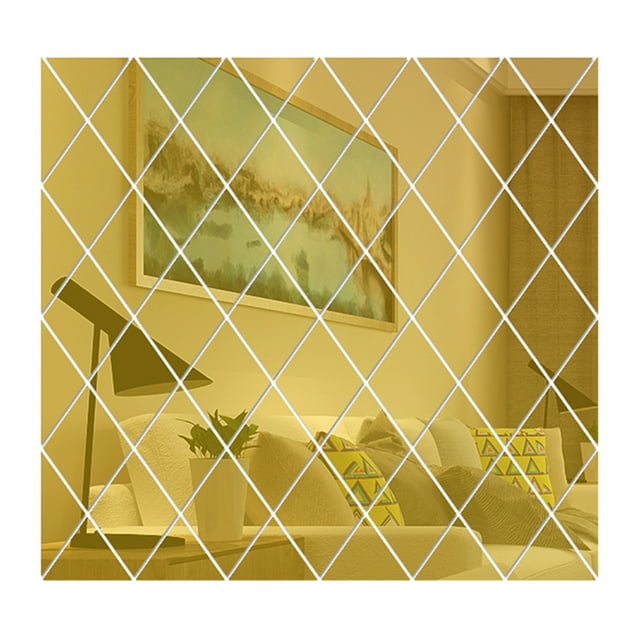 Amdohai Wall Decals Wall Sticker Diamond Mirror Reflective Design DIY Family Wall Art Sticker Decor Decoration