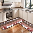 thumbnail image 3 of Kitchen Rugs Sets Of 2,Red Boho Tribal Diamonds and Rectangles Pattern Anti Fatigue Kitchen Mat Rugs Non Slip Washable,Decorative Kitchen Floor Mats for Kitchen,Sink,Laundry,17"x47"+17"x47", 3 of 5