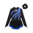 thumbnail image 4 of TiaoBug Kids Girls Figure Skating Dance Dress Rhinestone Gymnastics Leotard Dresses with Hair Band Royal Blue 10, 4 of 6