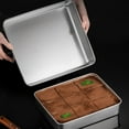 thumbnail image 4 of PTOOTP 2-Pack Rectangular Cake Tins Nonstick Stainless Steel Bakeware Set Simple Design, 4 of 8