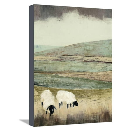 Meadow 2 Canvas (Open Meadow II Country Animal Farmhouse Sheep Landscape Art Stretched Canvas Print Wall Art By Grace)