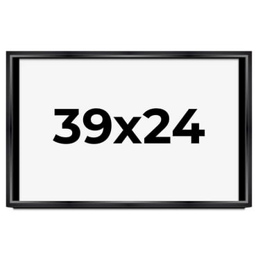 39x24 Shadow Box Frame Black | 1.25 inches Deep Real Wood Contemporary Shadowbox Display Frame | UV