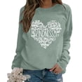 thumbnail image 2 of Fgnfyis Chandail Cœur de Gentillesse T-Shirts Graphiques Cœur Hauts Inspirants Chandails à Col Rond Femmes Vert Pâle TTG, 2 of 4