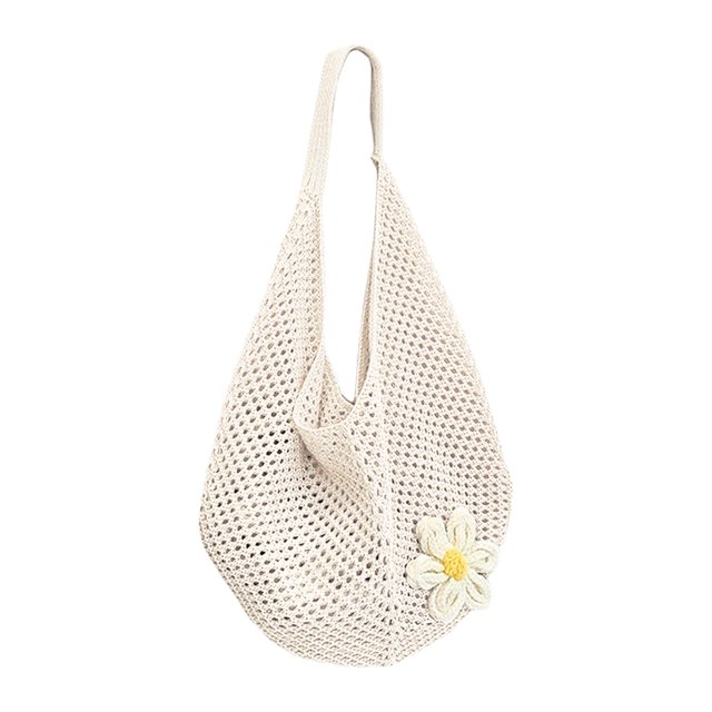 Bolso playa informal WDOplteas con flores Ganchillo Gran Capacidad