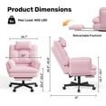 thumbnail image 3 of Hawsaiy Big and Tall Office Chair with Footrest, Ergonomic Executive Desk Chair with Flip-Up Arms, Reclining High Back Computer Chair with Headrest & Side Pockets, Pink, 3 of 12