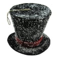 thumbnail image 2 of Treasuregurus Black Felt Top Hat Christmas Tree Topper, Black, 5", 2 of 4