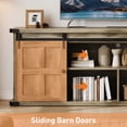 thumbnail image 2 of Garvee Farmhouse Entertainment Center TV Stand for 75 Inch TVs - Sliding Barn Doors - Storage Cabinets & Built-in Power Outlets - 70 Inch Media Console Table for Living Room or Bedroom - Light Gray, 2 of 8