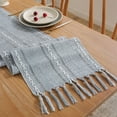 thumbnail image 5 of DJN Nappe en Coton Lin avec Drapeau, Nappe Faite à la Main avec Franges, Tapis Décoratif en polyester Gris B, 5 of 5