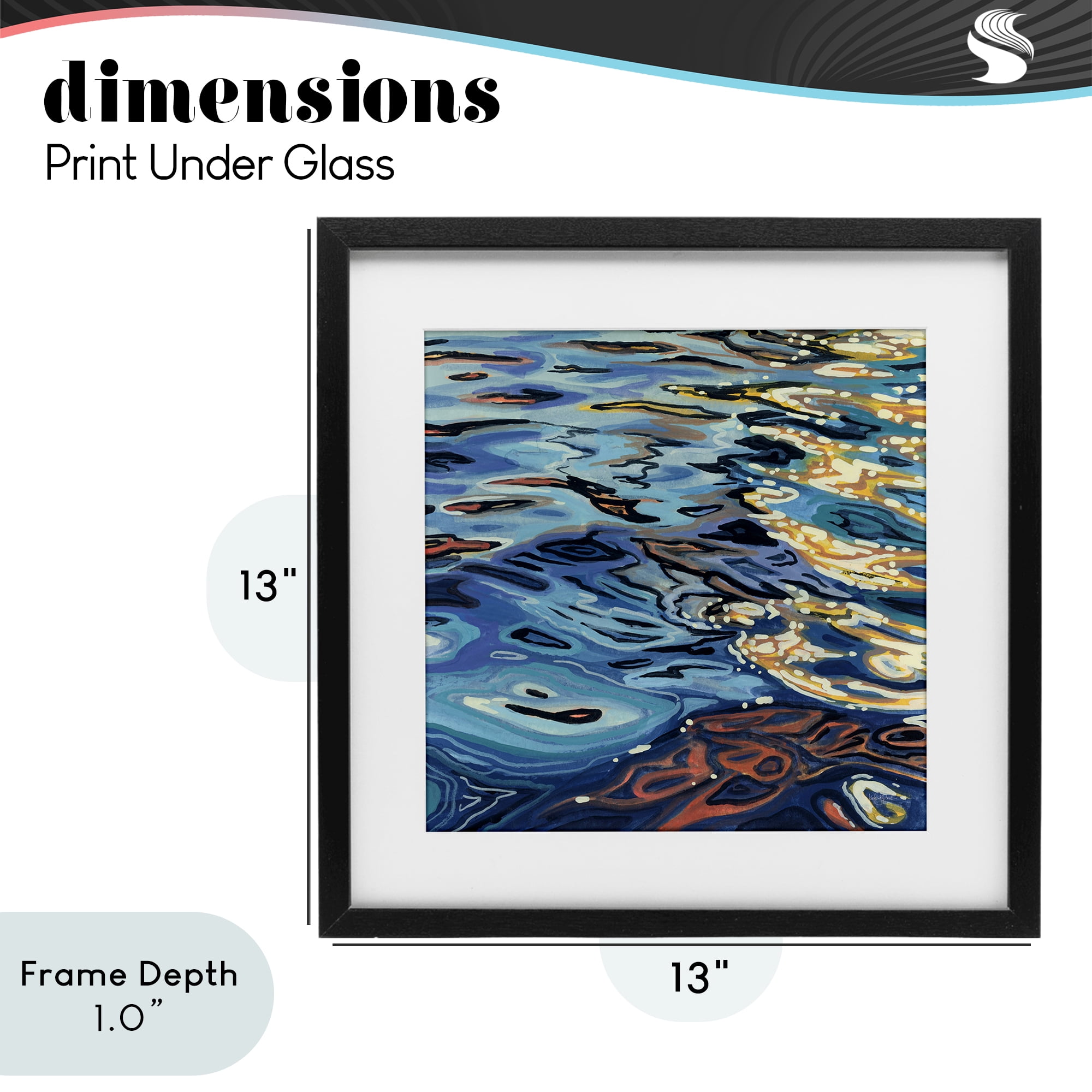 Stupell Industries Sunrise on Rippling Water Black Framed Print Under Glass, design by Kate Jarvik Birch