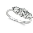 thumbnail image 4 of CHOOSE YOUR COLOR Round Clear CZ Triple Bridal Wedding Ring .925 Sterling Silver Band White Female Size 8, 4 of 4