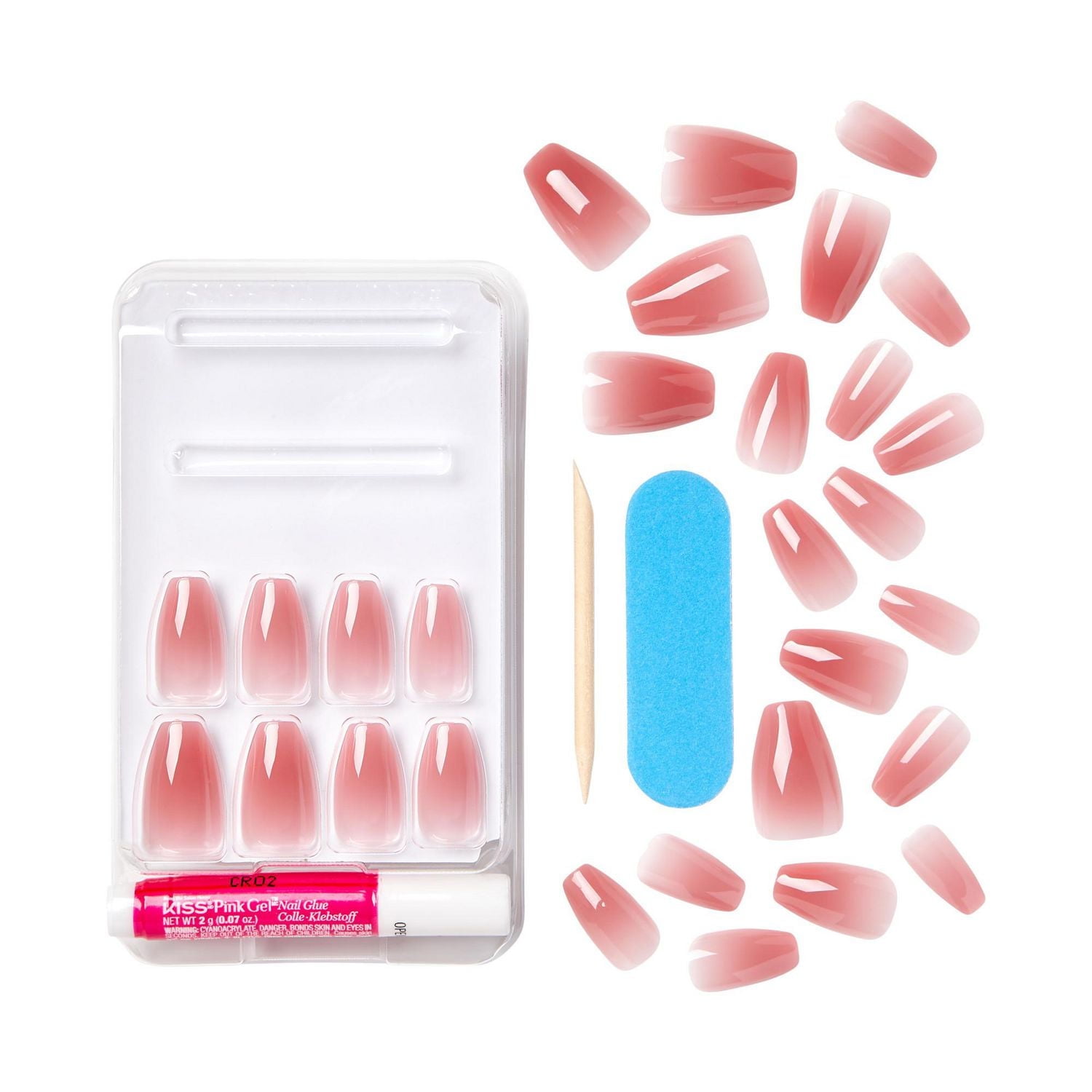Kiss Bare mais de meilleurs ongles - faux ongle, 28 comptes, court