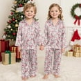 thumbnail image 5 of Gubotare Girl Christmas Pajamas Cartoon Printed Pajamas for girl Girls Long Sleeve Shirt with Pj Pants Sleepwear Home Wear 2 Piece Pajama Sets Size 13-14 (Hot Pink,13-14 Years), 5 of 6
