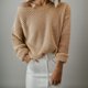 thumbnail image 5 of Gibobby SuéTer Mujer Invierno Suéter de punto de manga larga con cuello en V para mujer, informal, liso, suelto, para otoño e invierno(Caqui,G), 5 of 6