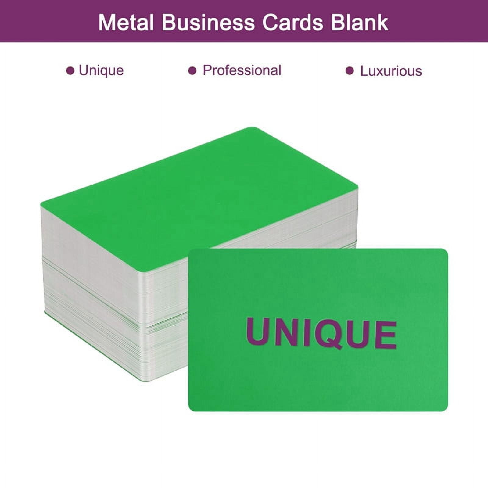200Pcs Metal Business Card Blanks,1/64 INCH Thick 3.4x2 inch Aluminum Laser-Engraving Materials Cards Green
