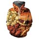 thumbnail image 3 of Sudadera con capucha con estampado 3D de hamburguesas y patatas fritas, moda informal, divertida, con patrón de comida rápida, sudaderas con capucha para hombre, manga larga, abrigo de gran tamaño, 3 of 5