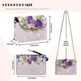 thumbnail image 6 of TSOVTHRID Purple Floral Pink Print Small Crossbody Purse for Women Leather Crossbody Handbag, Minimalist Women's Shoulder Handbag with Metal Buckle, 6 of 7